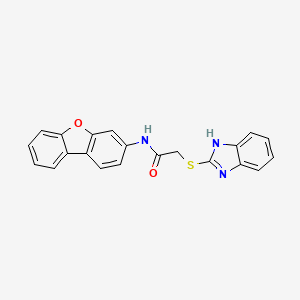 molecular formula C21H15N3O2S B4983754 2-(1H-benzimidazol-2-ylthio)-N-dibenzo[b,d]furan-3-ylacetamide 