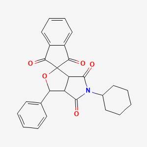 molecular formula C26H23NO5 B4983763 5-cyclohexyl-3-phenyl-3a,6a-dihydrospiro[furo[3,4-c]pyrrole-1,2'-indene]-1',3',4,6(3H,5H)-tetrone 