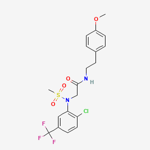 molecular formula C19H20ClF3N2O4S B4983776 N~2~-[2-chloro-5-(trifluoromethyl)phenyl]-N~1~-[2-(4-methoxyphenyl)ethyl]-N~2~-(methylsulfonyl)glycinamide 