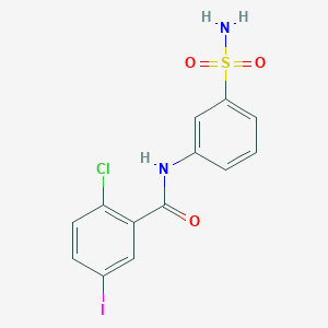 molecular formula C13H10ClIN2O3S B4983782 N-[3-(aminosulfonyl)phenyl]-2-chloro-5-iodobenzamide 