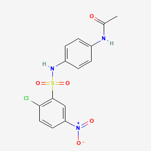 molecular formula C14H12ClN3O5S B4983787 N-(4-{[(2-chloro-5-nitrophenyl)sulfonyl]amino}phenyl)acetamide 