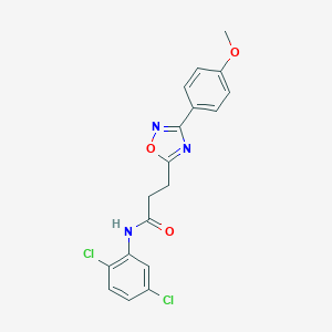 molecular formula C18H15Cl2N3O3 B498379 N-(2,5-dichlorophenyl)-3-[3-(4-methoxyphenyl)-1,2,4-oxadiazol-5-yl]propanamide CAS No. 892677-85-9