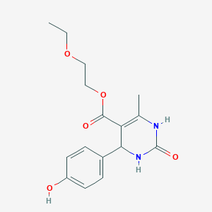 molecular formula C16H20N2O5 B4983794 2-ethoxyethyl 4-(4-hydroxyphenyl)-6-methyl-2-oxo-1,2,3,4-tetrahydro-5-pyrimidinecarboxylate 