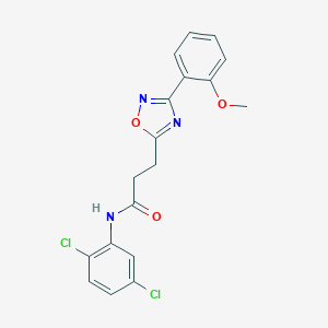 molecular formula C18H15Cl2N3O3 B498381 N-(2,5-dichlorophenyl)-3-[3-(2-methoxyphenyl)-1,2,4-oxadiazol-5-yl]propanamide 