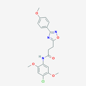 molecular formula C20H20ClN3O5 B498382 N-(4-chloro-2,5-dimethoxyphenyl)-3-[3-(4-methoxyphenyl)-1,2,4-oxadiazol-5-yl]propanamide 