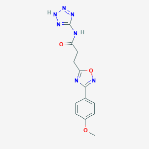 molecular formula C13H13N7O3 B498384 3-[3-(4-methoxyphenyl)-1,2,4-oxadiazol-5-yl]-N-(1H-tetraazol-5-yl)propanamide 