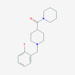 molecular formula C18H25FN2O B4983845 1-(2-fluorobenzyl)-4-(1-piperidinylcarbonyl)piperidine 