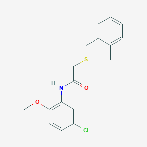 molecular formula C17H18ClNO2S B4983848 N-(5-chloro-2-methoxyphenyl)-2-[(2-methylbenzyl)thio]acetamide 