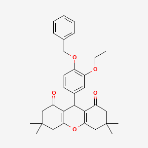 molecular formula C32H36O5 B4983863 9-[4-(benzyloxy)-3-ethoxyphenyl]-3,3,6,6-tetramethyl-3,4,5,6,7,9-hexahydro-1H-xanthene-1,8(2H)-dione 