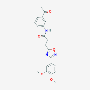 molecular formula C21H21N3O5 B498387 N-(3-acetylphenyl)-3-[3-(3,4-dimethoxyphenyl)-1,2,4-oxadiazol-5-yl]propanamide 