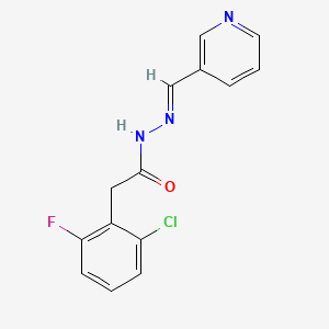 molecular formula C14H11ClFN3O B4983877 2-(2-chloro-6-fluorophenyl)-N'-(3-pyridinylmethylene)acetohydrazide 
