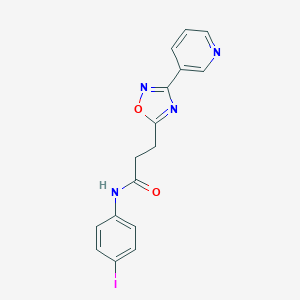 molecular formula C16H13IN4O2 B498388 N-(4-iodophenyl)-3-[3-(3-pyridinyl)-1,2,4-oxadiazol-5-yl]propanamide 
