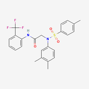 molecular formula C24H23F3N2O3S B4983883 N~2~-(3,4-dimethylphenyl)-N~2~-[(4-methylphenyl)sulfonyl]-N~1~-[2-(trifluoromethyl)phenyl]glycinamide 