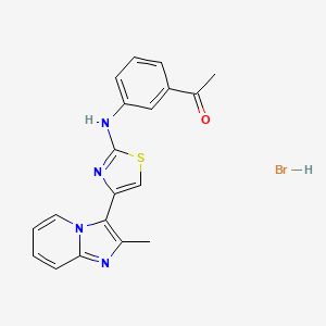 1-(3-{[4-(2-methylimidazo[1,2-a]pyridin-3-yl)-1,3-thiazol-2-yl]amino}phenyl)ethanone hydrobromide