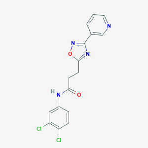 molecular formula C16H12Cl2N4O2 B498389 N-(3,4-dichlorophenyl)-3-(3-pyridin-3-yl-1,2,4-oxadiazol-5-yl)propanamide 