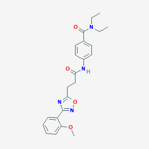 molecular formula C23H26N4O4 B498392 N,N-diethyl-4-({3-[3-(2-methoxyphenyl)-1,2,4-oxadiazol-5-yl]propanoyl}amino)benzamide 