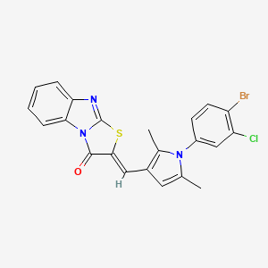 molecular formula C22H15BrClN3OS B4983929 2-{[1-(4-bromo-3-chlorophenyl)-2,5-dimethyl-1H-pyrrol-3-yl]methylene}[1,3]thiazolo[3,2-a]benzimidazol-3(2H)-one 