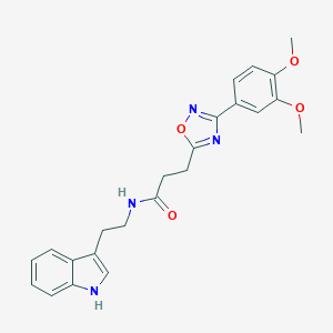 molecular formula C23H24N4O4 B498397 3-[3-(3,4-dimethoxyphenyl)-1,2,4-oxadiazol-5-yl]-N-[2-(1H-indol-3-yl)ethyl]propanamide 