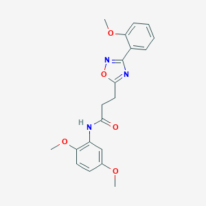 molecular formula C20H21N3O5 B498398 N-(2,5-dimethoxyphenyl)-3-[3-(2-methoxyphenyl)-1,2,4-oxadiazol-5-yl]propanamide 