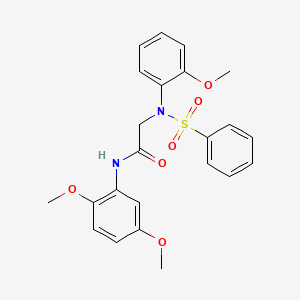 molecular formula C23H24N2O6S B4983983 N~1~-(2,5-dimethoxyphenyl)-N~2~-(2-methoxyphenyl)-N~2~-(phenylsulfonyl)glycinamide CAS No. 6178-50-3