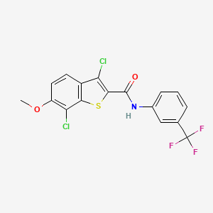 molecular formula C17H10Cl2F3NO2S B4983989 3,7-dichloro-6-methoxy-N-[3-(trifluoromethyl)phenyl]-1-benzothiophene-2-carboxamide 