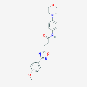 molecular formula C22H24N4O4 B498399 3-[3-(4-methoxyphenyl)-1,2,4-oxadiazol-5-yl]-N-[4-(4-morpholinyl)phenyl]propanamide 