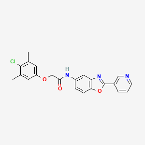 2-(4-chloro-3,5-dimethylphenoxy)-N-[2-(3-pyridinyl)-1,3-benzoxazol-5-yl]acetamide