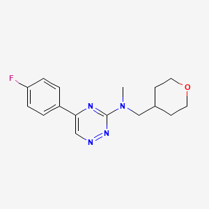 molecular formula C16H19FN4O B4984014 5-(4-fluorophenyl)-N-methyl-N-(tetrahydro-2H-pyran-4-ylmethyl)-1,2,4-triazin-3-amine 