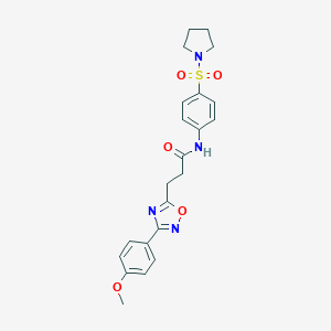 molecular formula C22H24N4O5S B498404 3-[3-(4-methoxyphenyl)-1,2,4-oxadiazol-5-yl]-N-[4-(1-pyrrolidinylsulfonyl)phenyl]propanamide 