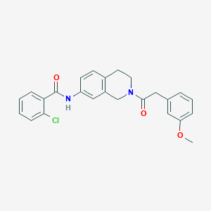 molecular formula C25H23ClN2O3 B4984043 2-chloro-N-{2-[(3-methoxyphenyl)acetyl]-1,2,3,4-tetrahydro-7-isoquinolinyl}benzamide 