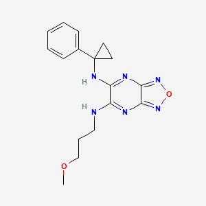 molecular formula C17H20N6O2 B4984054 N-(3-methoxypropyl)-N'-(1-phenylcyclopropyl)[1,2,5]oxadiazolo[3,4-b]pyrazine-5,6-diamine 