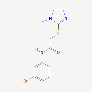molecular formula C12H12BrN3OS B498407 N-(3-bromophenyl)-2-[(1-methyl-1H-imidazol-2-yl)sulfanyl]acetamide CAS No. 473238-37-8