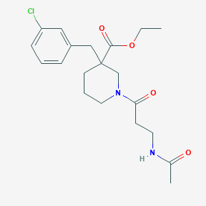 molecular formula C20H27ClN2O4 B4984077 ethyl 1-(N-acetyl-beta-alanyl)-3-(3-chlorobenzyl)-3-piperidinecarboxylate 
