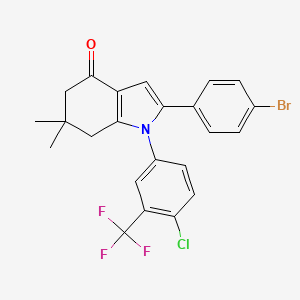 molecular formula C23H18BrClF3NO B4984084 2-(4-bromophenyl)-1-[4-chloro-3-(trifluoromethyl)phenyl]-6,6-dimethyl-1,5,6,7-tetrahydro-4H-indol-4-one 