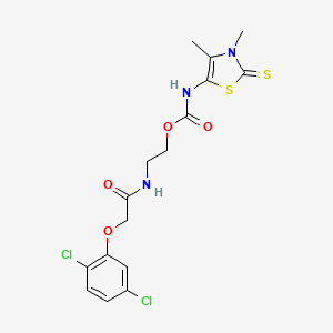 molecular formula C16H17Cl2N3O4S2 B4984099 2-{[(2,5-dichlorophenoxy)acetyl]amino}ethyl (3,4-dimethyl-2-thioxo-2,3-dihydro-1,3-thiazol-5-yl)carbamate 