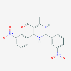 molecular formula C19H18N4O5 B4984116 1-[6-methyl-2,4-bis(3-nitrophenyl)-1,2,3,4-tetrahydro-5-pyrimidinyl]ethanone 