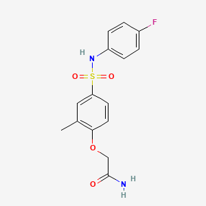 molecular formula C15H15FN2O4S B4984135 2-(4-{[(4-fluorophenyl)amino]sulfonyl}-2-methylphenoxy)acetamide 