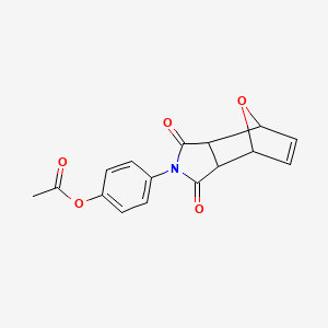 molecular formula C16H13NO5 B4984148 4-(3,5-二氧杂-10-氧杂-4-氮杂三环[5.2.1.0~2,6~]癸-8-烯-4-基)苯基乙酸酯 