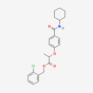 molecular formula C23H26ClNO4 B4984180 2-chlorobenzyl 2-{4-[(cyclohexylamino)carbonyl]phenoxy}propanoate 