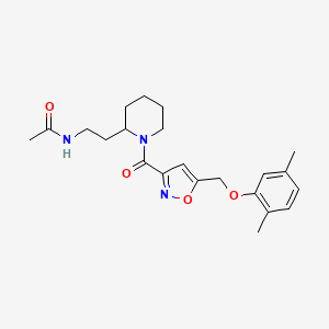 molecular formula C22H29N3O4 B4984189 N-{2-[1-({5-[(2,5-dimethylphenoxy)methyl]-3-isoxazolyl}carbonyl)-2-piperidinyl]ethyl}acetamide 