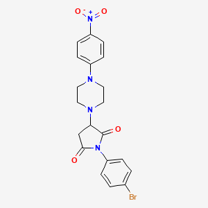 molecular formula C20H19BrN4O4 B4984190 1-(4-bromophenyl)-3-[4-(4-nitrophenyl)-1-piperazinyl]-2,5-pyrrolidinedione CAS No. 5676-89-1