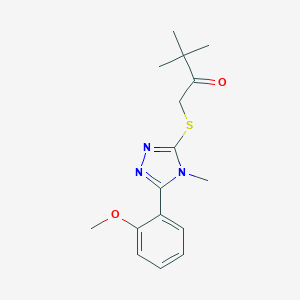 1-{[5-(2-methoxyphenyl)-4-methyl-4H-1,2,4-triazol-3-yl]sulfanyl}-3,3-dimethylbutan-2-one