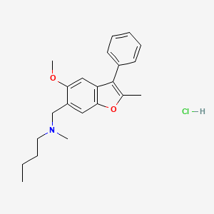 N-[(5-methoxy-2-methyl-3-phenyl-1-benzofuran-6-yl)methyl]-N-methyl-1-butanamine hydrochloride