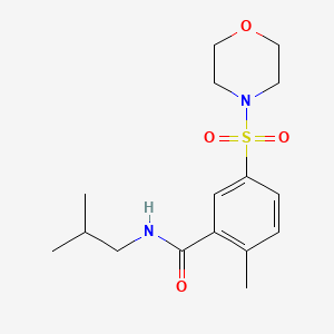 molecular formula C16H24N2O4S B4984211 N-isobutyl-2-methyl-5-(4-morpholinylsulfonyl)benzamide 