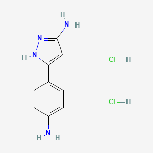 molecular formula C9H12Cl2N4 B4984215 3-(4-aminophenyl)-1H-pyrazol-5-amine dihydrochloride 
