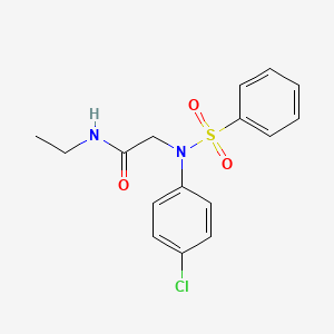 molecular formula C16H17ClN2O3S B4984226 N~2~-(4-chlorophenyl)-N~1~-ethyl-N~2~-(phenylsulfonyl)glycinamide 