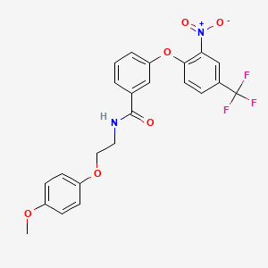 molecular formula C23H19F3N2O6 B4984288 N-[2-(4-methoxyphenoxy)ethyl]-3-[2-nitro-4-(trifluoromethyl)phenoxy]benzamide 