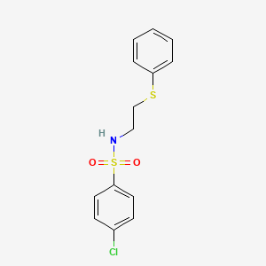 molecular formula C14H14ClNO2S2 B4984313 4-chloro-N-[2-(phenylthio)ethyl]benzenesulfonamide 