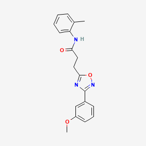 molecular formula C19H19N3O3 B4984330 3-[3-(3-methoxyphenyl)-1,2,4-oxadiazol-5-yl]-N-(2-methylphenyl)propanamide 