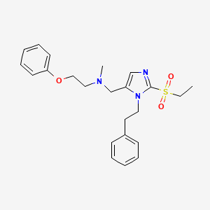 molecular formula C23H29N3O3S B4984335 N-{[2-(ethylsulfonyl)-1-(2-phenylethyl)-1H-imidazol-5-yl]methyl}-N-methyl-2-phenoxyethanamine 